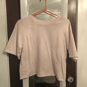 light pink cropped sweatshirt